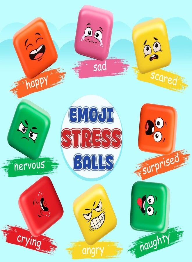 Dilabnba Fidget Face Cube, Stress Balls Emotion Cube Bulk Pack, Sensory Squishy Toy Squeeze Fidget Blocks Treasure Box, Gifts Party Favors Classroom/Birthday/Easter Goodie Bags Stuffers 24Pack - Image 2